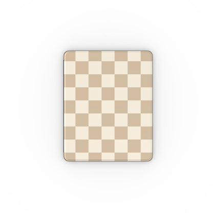 Timeless Elegance Checkered iPad Case - Beige Tech Accessories GalactiGuard   