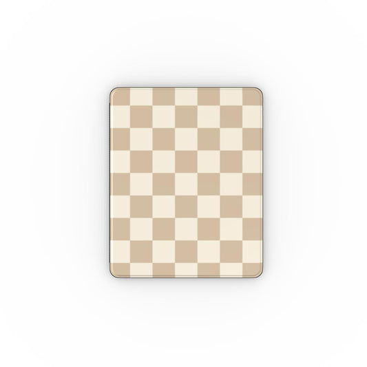 Timeless Elegance Checkered iPad Case - Beige Tech Accessories GalactiGuard   