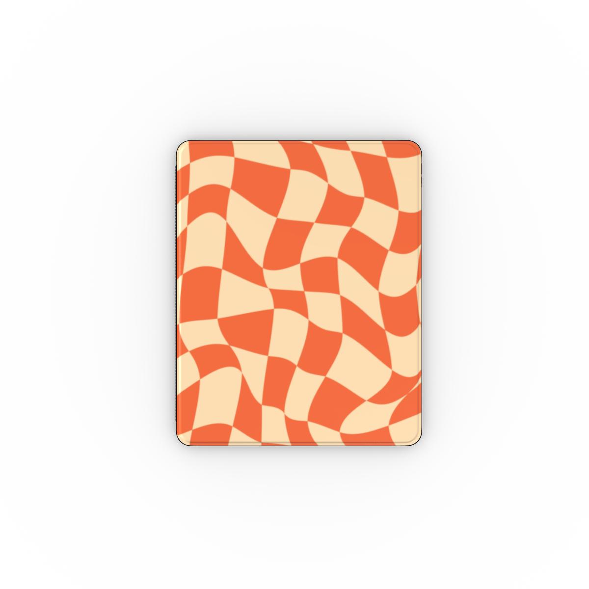 Orange Zest Warp Checkered iPad Case Tech Accessories GalactiGuard   