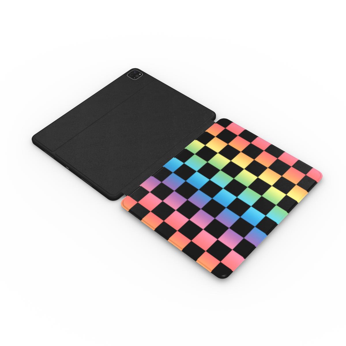 Gradient Glam Checkered iPad Case - Ombre Tech Accessories GalactiGuard   