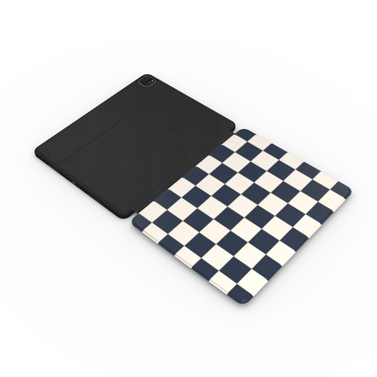 Classic Cool Checkered iPad Case - Navy Blue Tech Accessories GalactiGuard   