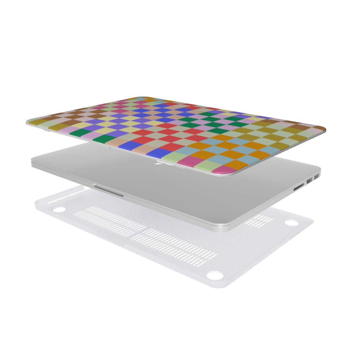 Checkmate Chic Checkered MacBook Case - Colorful Tech Accessories GalactiGuard   