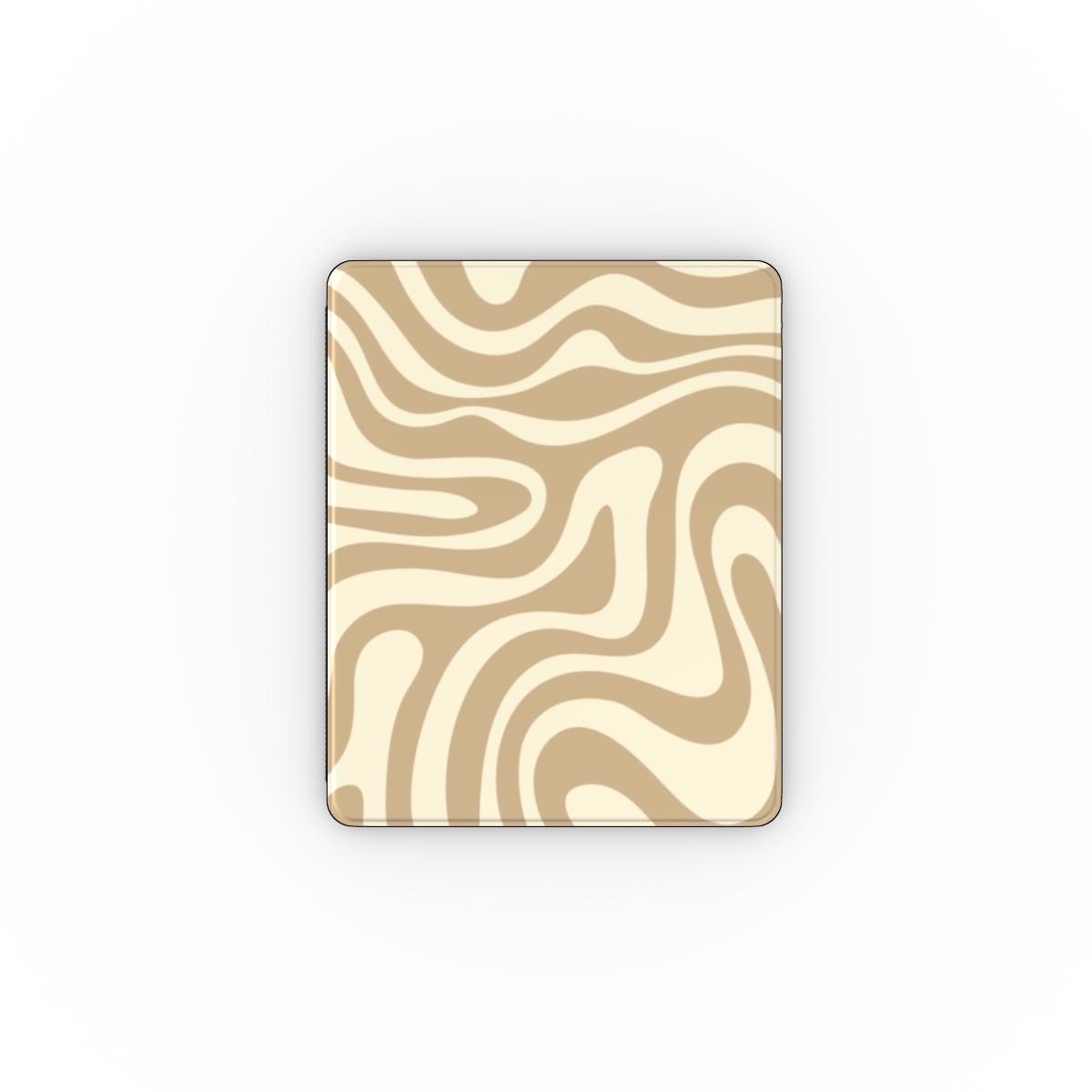 Beige Waves Trendy Y2K iPad Case Tech Accessories GalactiGuard   