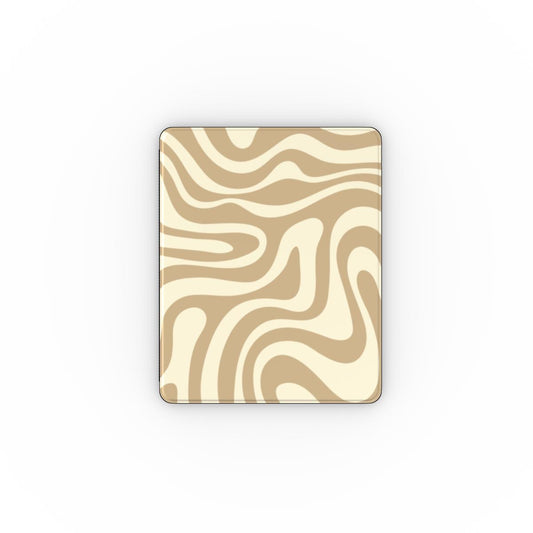 Beige Waves Trendy Y2K iPad Case Tech Accessories GalactiGuard   