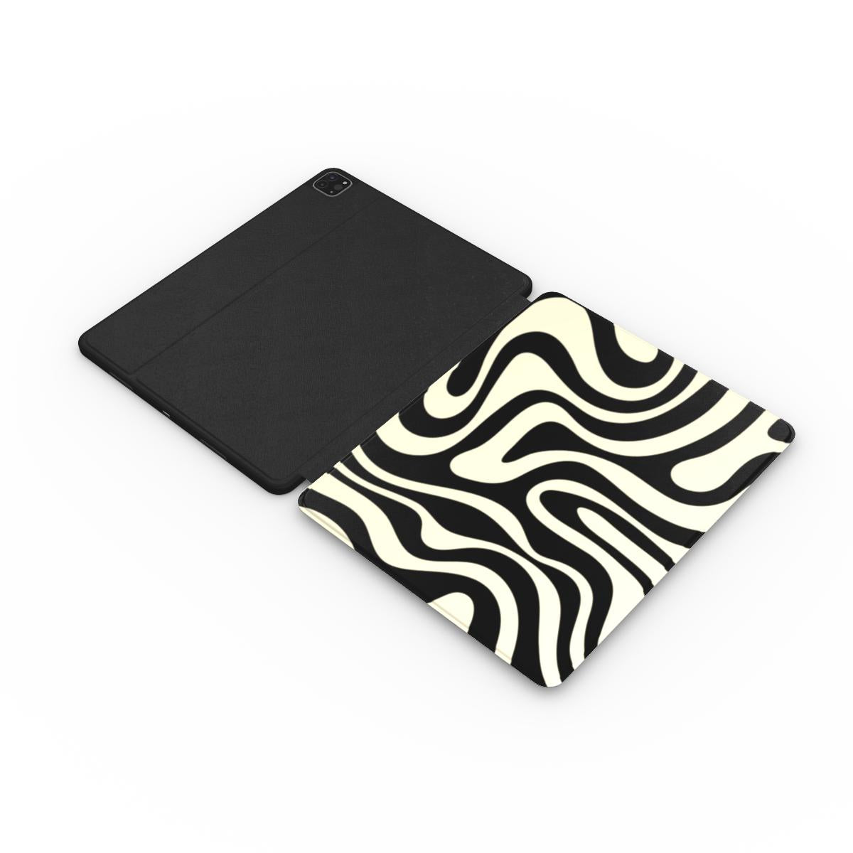 Black Waves Trendy Y2K iPad Case Tech Accessories GalactiGuard   