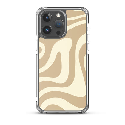 Beige Waves Trendy Y2K iPhone Case Phone Cases GalactiGuard   