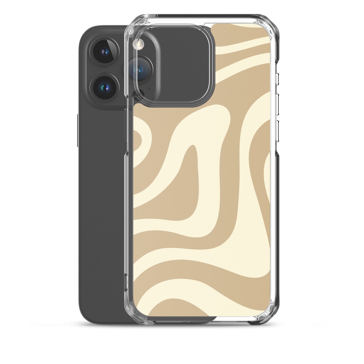 Beige Waves Trendy Y2K iPhone Case Phone Cases GalactiGuard   