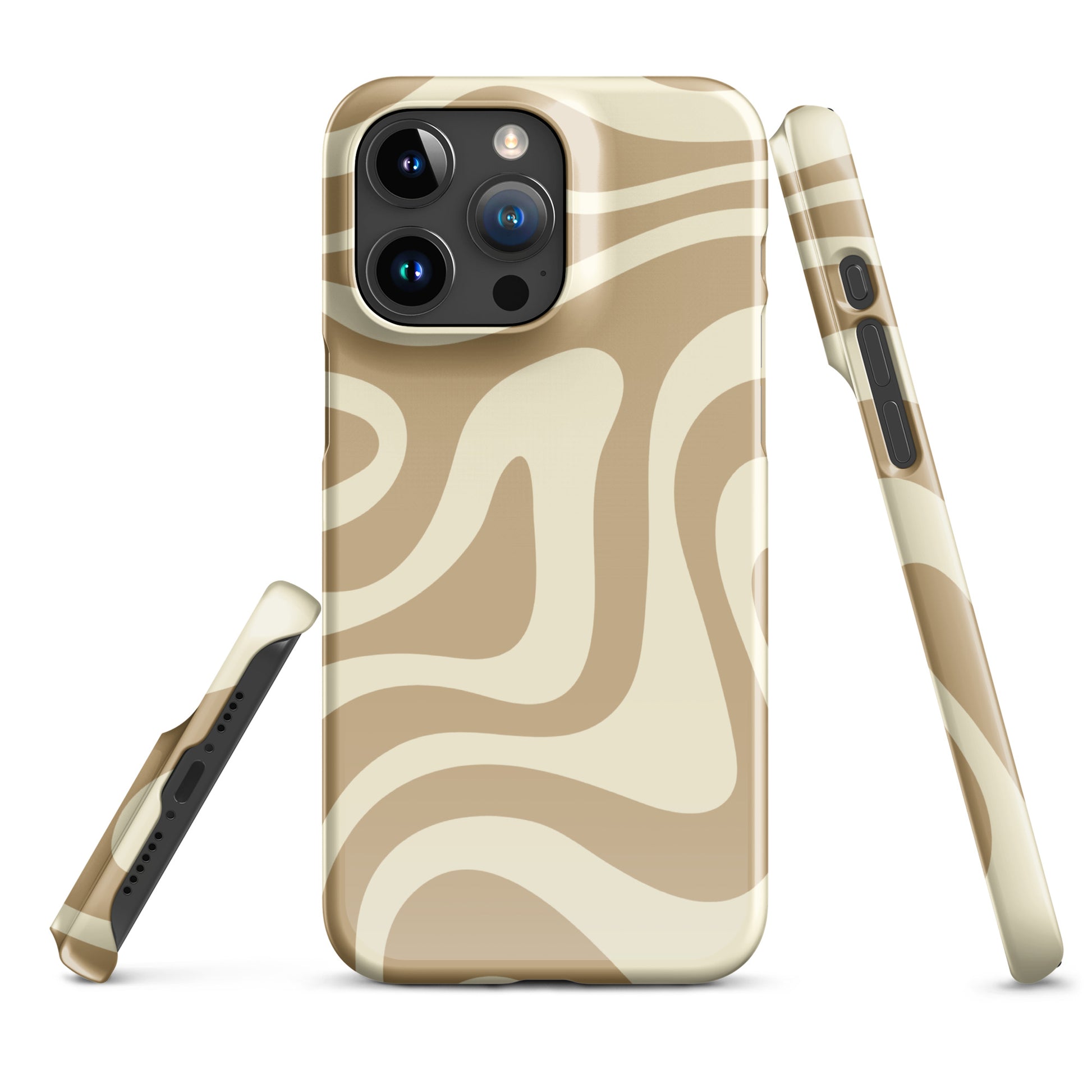 Beige Waves Trendy Y2K iPhone Case Phone Cases GalactiGuard   