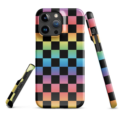 Gradient Glam Checkered iPhone Case - Ombre Phone Cases GalactiGuard   