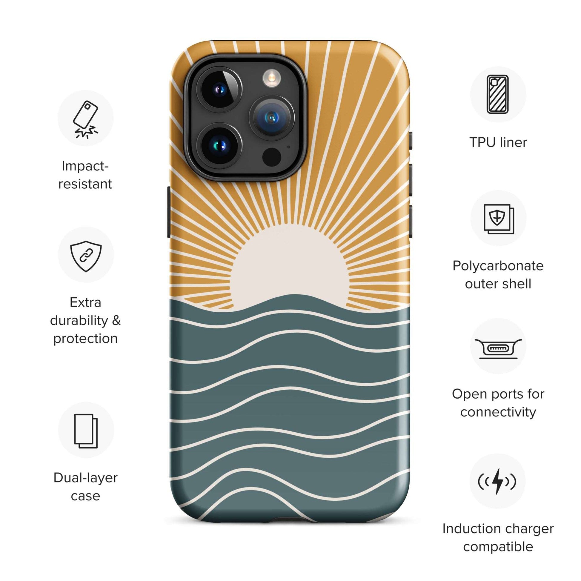 Costal Pop Retro Sun iPhone Case Phone Cases GalactiGuard   