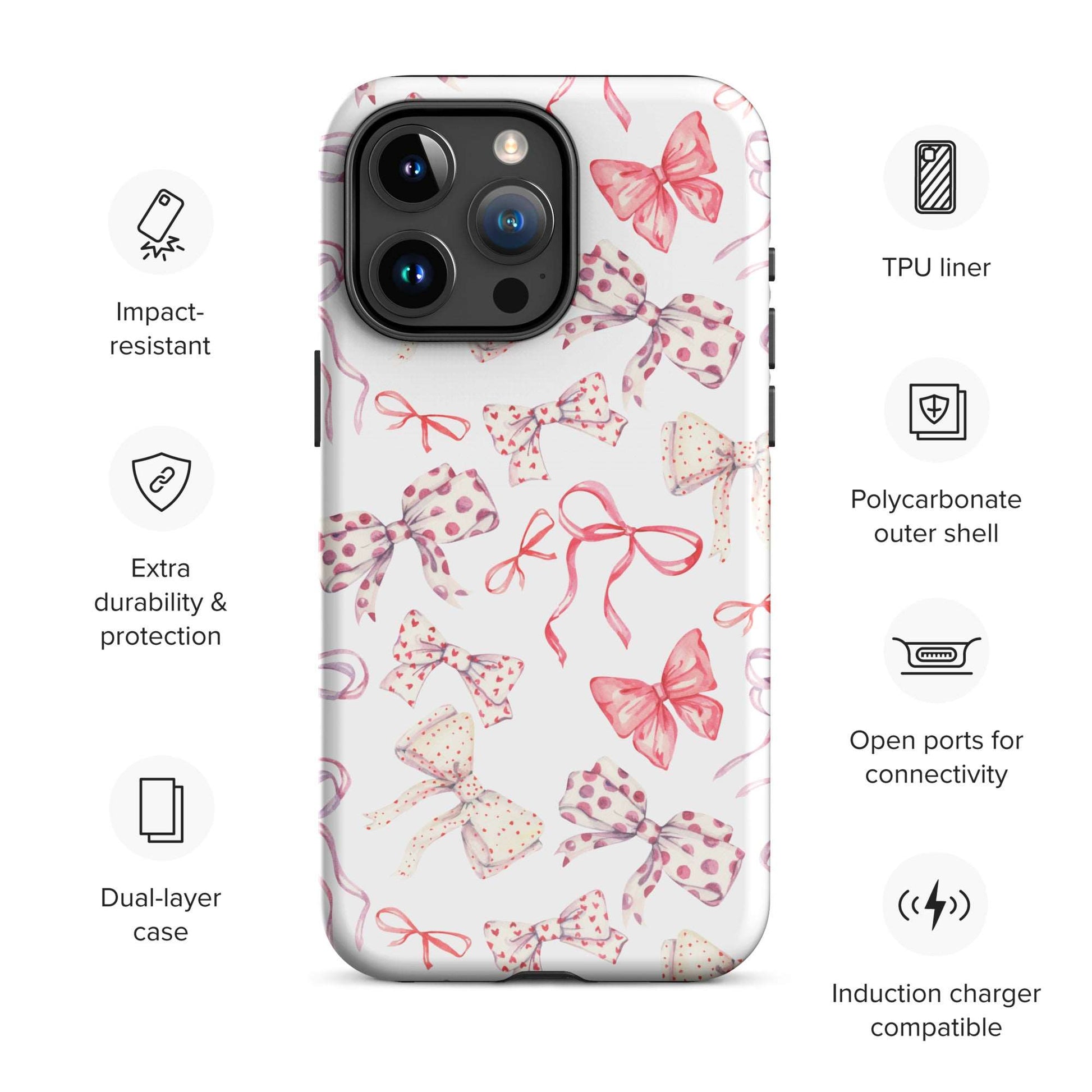 Coquette Bow iPhone Case Phone Cases GalactiGuard   