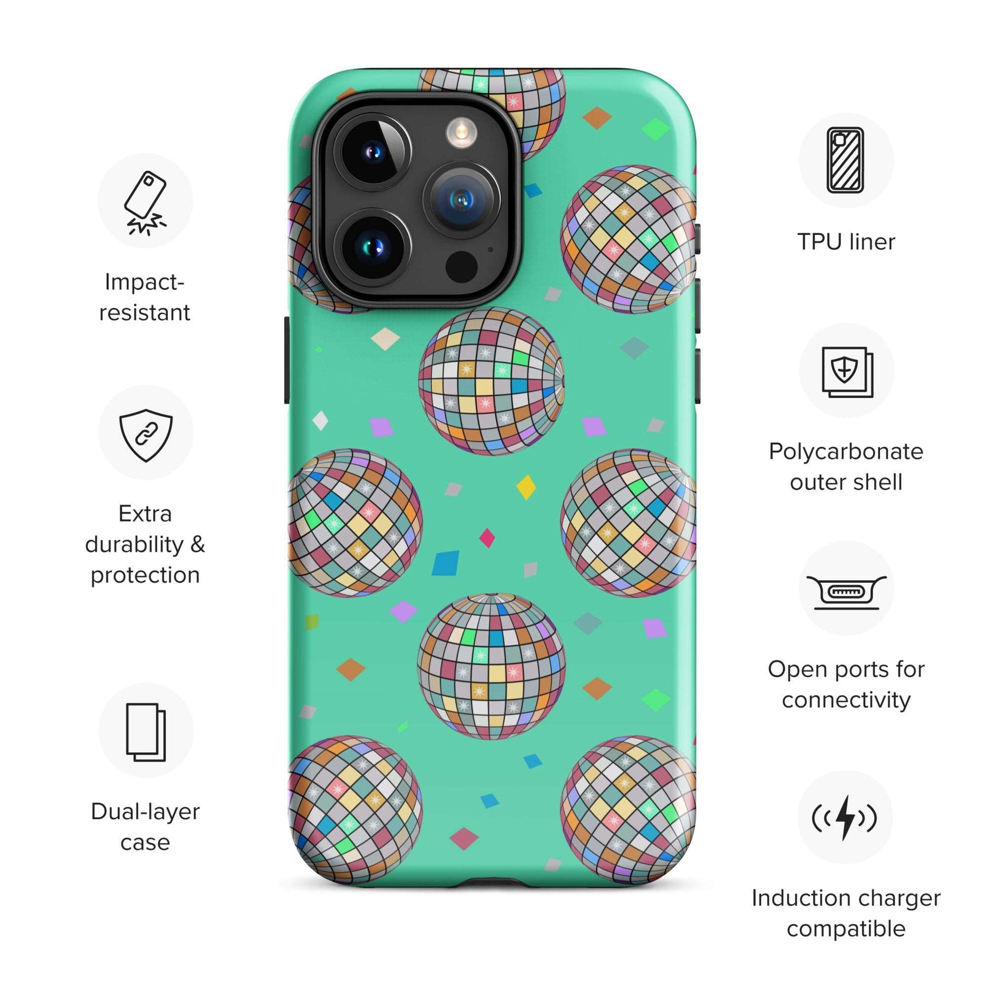 Disco Diva Mirror Ball Retro iPhone Case Phone Cases GalactiGuard   