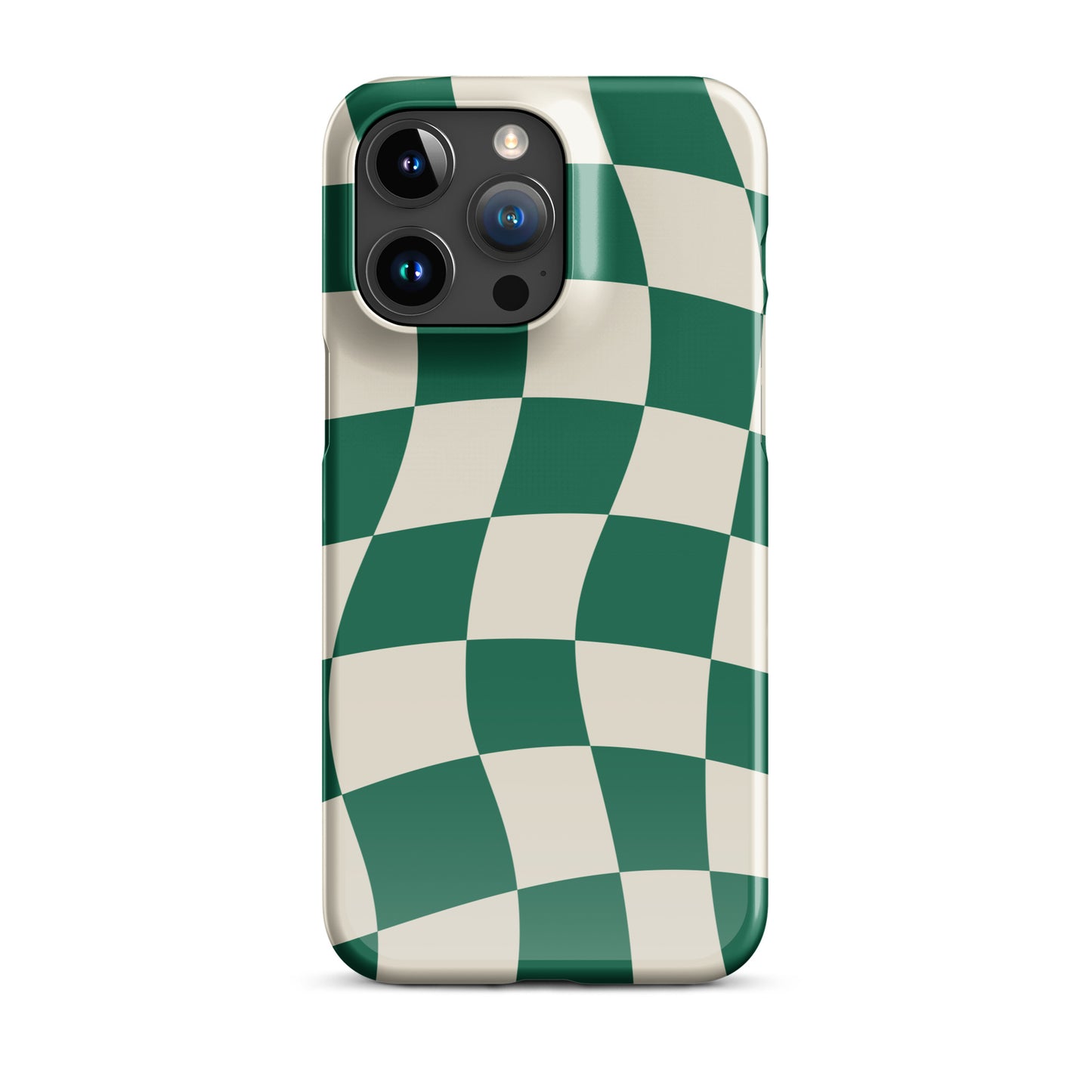 Green Glitch Warp Checkered iPhone Case Phone Cases GalactiGuard   