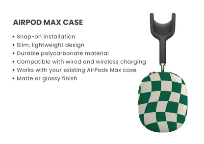 Green Glitch Warp Checkered AirPod Max Cover Tech Accessories GalactiGuard   