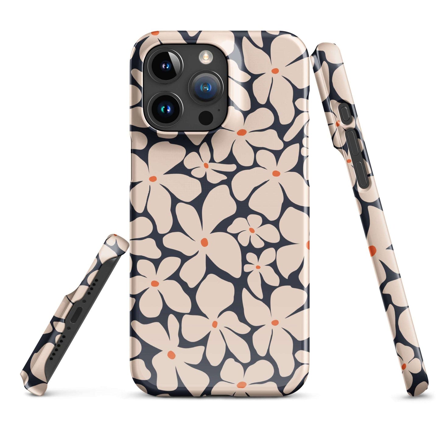 Bold Blooms Matisse Daisy iPhone Case - Navy Blue Phone Cases GalactiGuard   