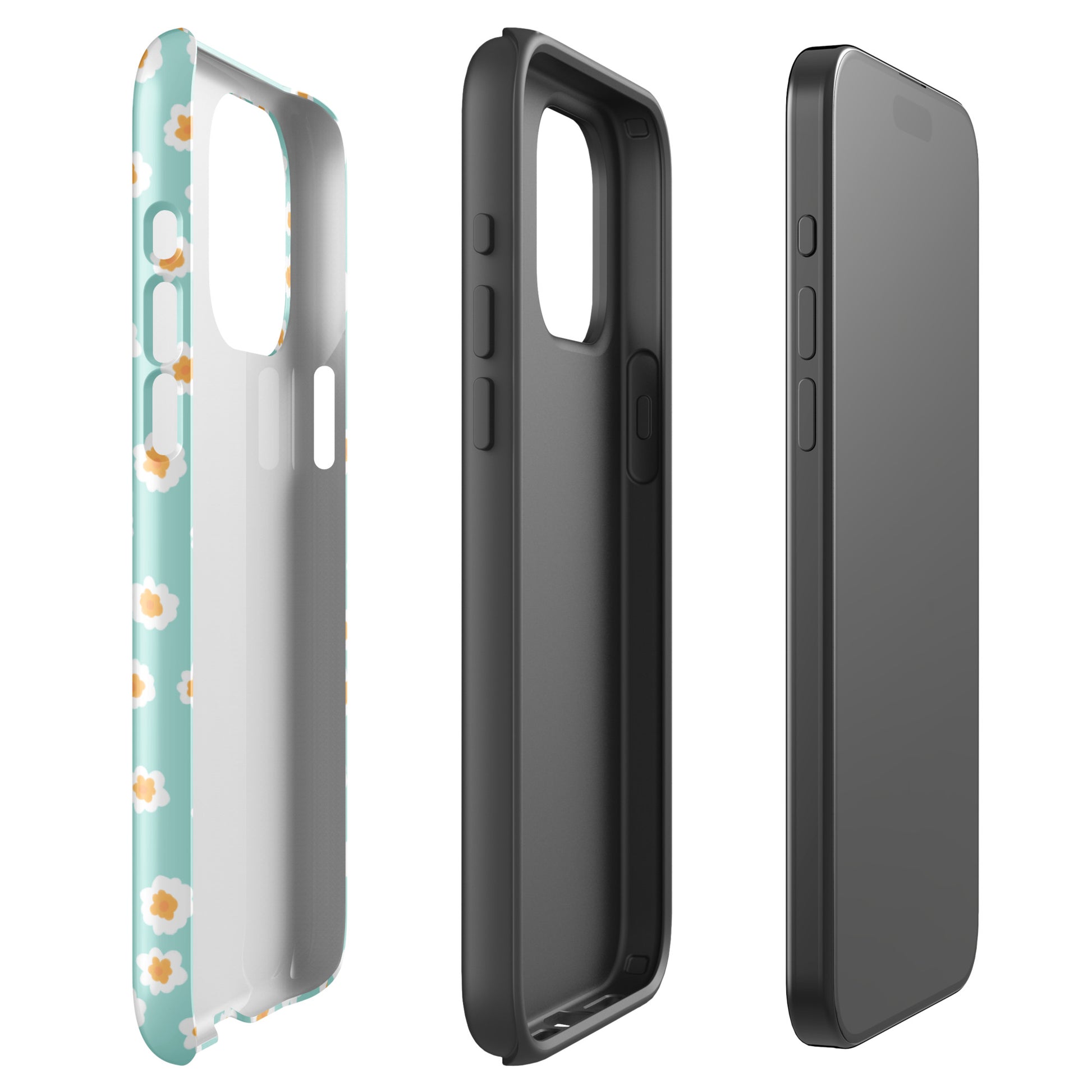 Mini Blooms Floral iPhone Case - Mint Green Phone Cases GalactiGuard   