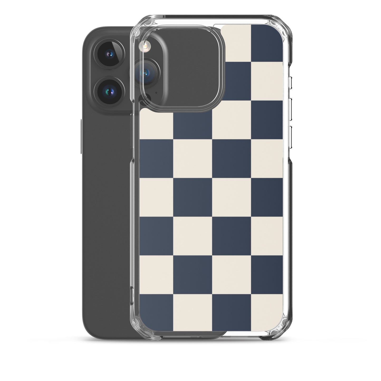 Classic Cool Checkered iPhone Case - Navy Blue Phone Cases GalactiGuard   