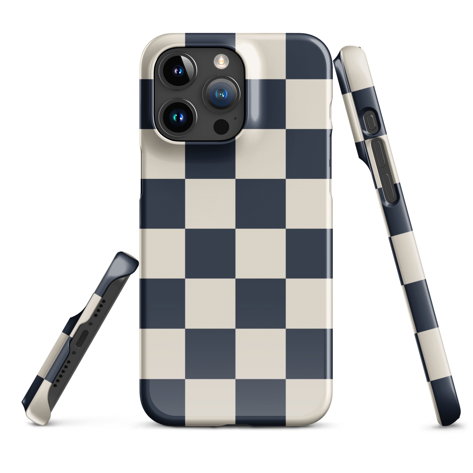 Classic Cool Checkered iPhone Case - Navy Blue Phone Cases GalactiGuard   