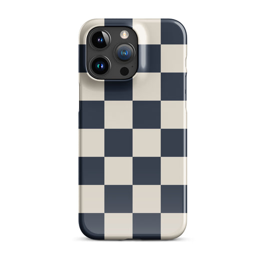 Classic Cool Checkered iPhone Case - Navy Blue Phone Cases GalactiGuard   