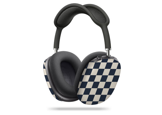 Classic Cool Checkered AirPod Max Cover - Navy Blue Tech Accessories GalactiGuard   