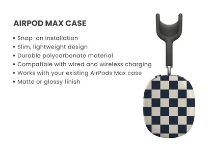 Classic Cool Checkered AirPod Max Cover - Navy Blue Tech Accessories GalactiGuard   