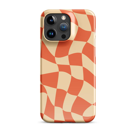 Orange Zest Warp Checkered iPhone Case Phone Cases GalactiGuard   