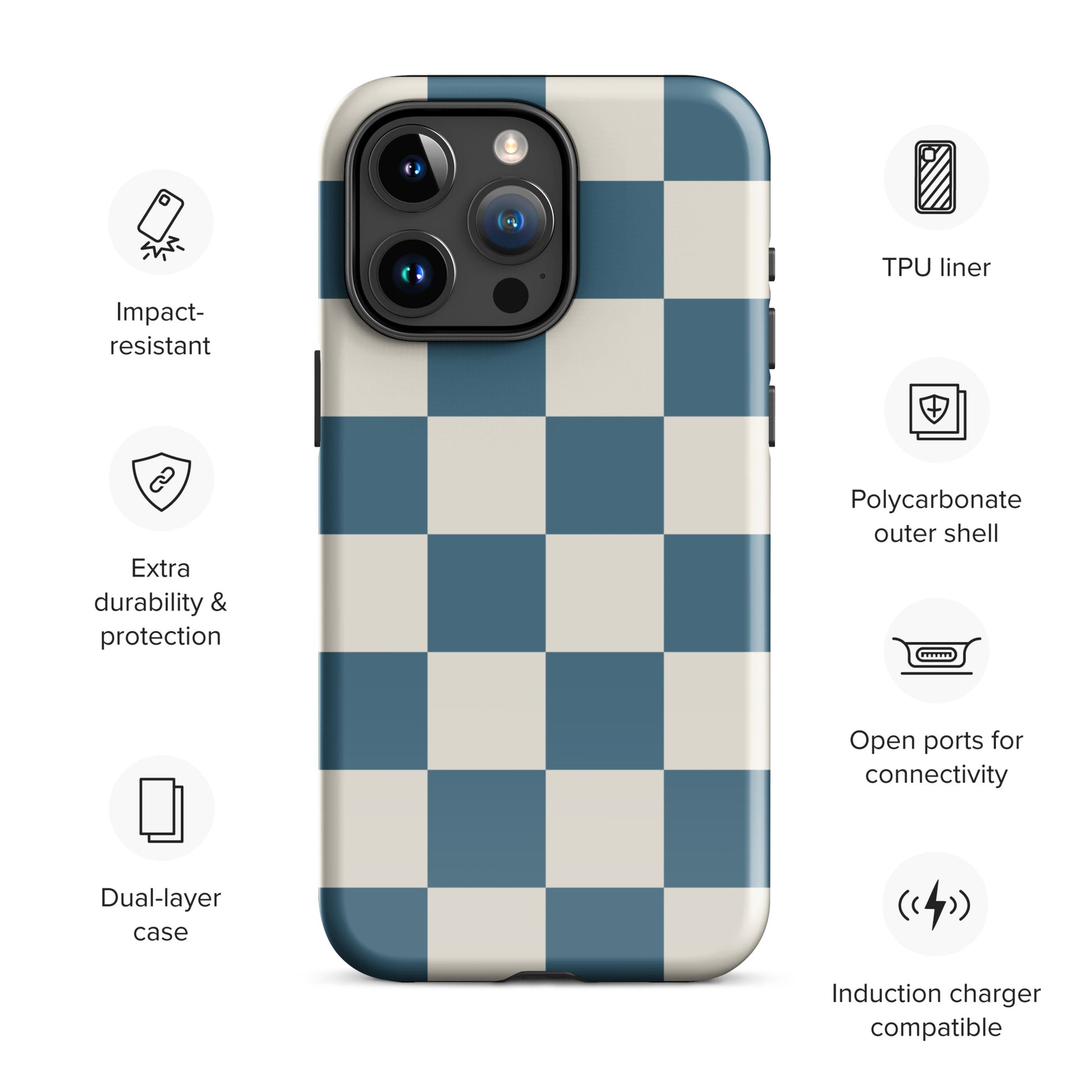 Rackley Retro Chic Checkered iPhone Case Phone Cases GalactiGuard   