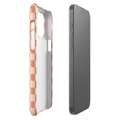 Sunset Vibes Checkered iPhone Case - Orange Phone Cases GalactiGuard   