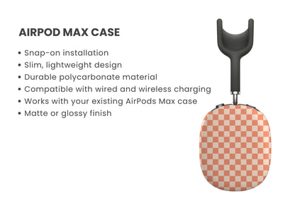 Sunset Vibes Checkered AirPod Max Cover - Orange Tech Accessories GalactiGuard   