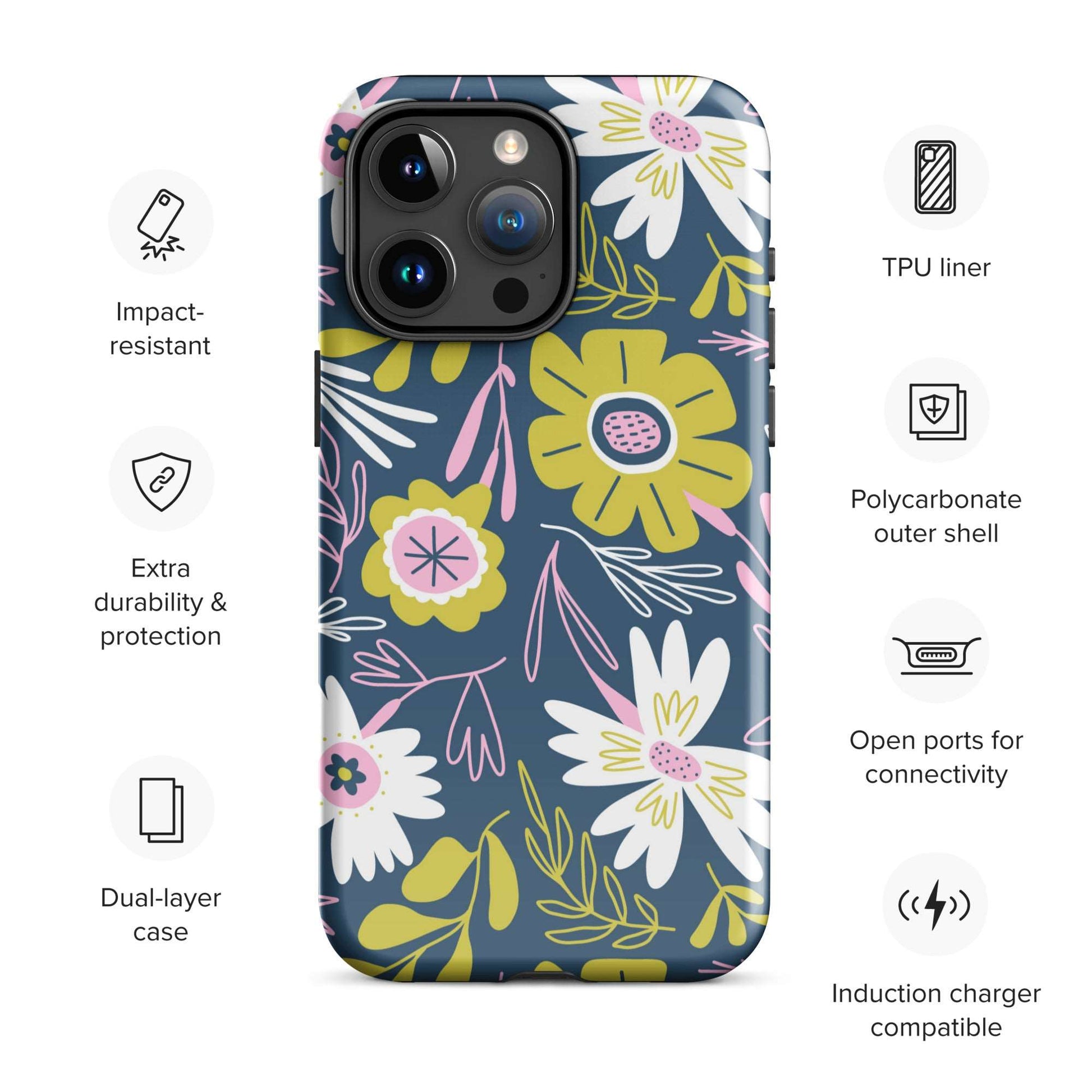 Serene Blitz Floral iPhone Case Phone Cases GalactiGuard   