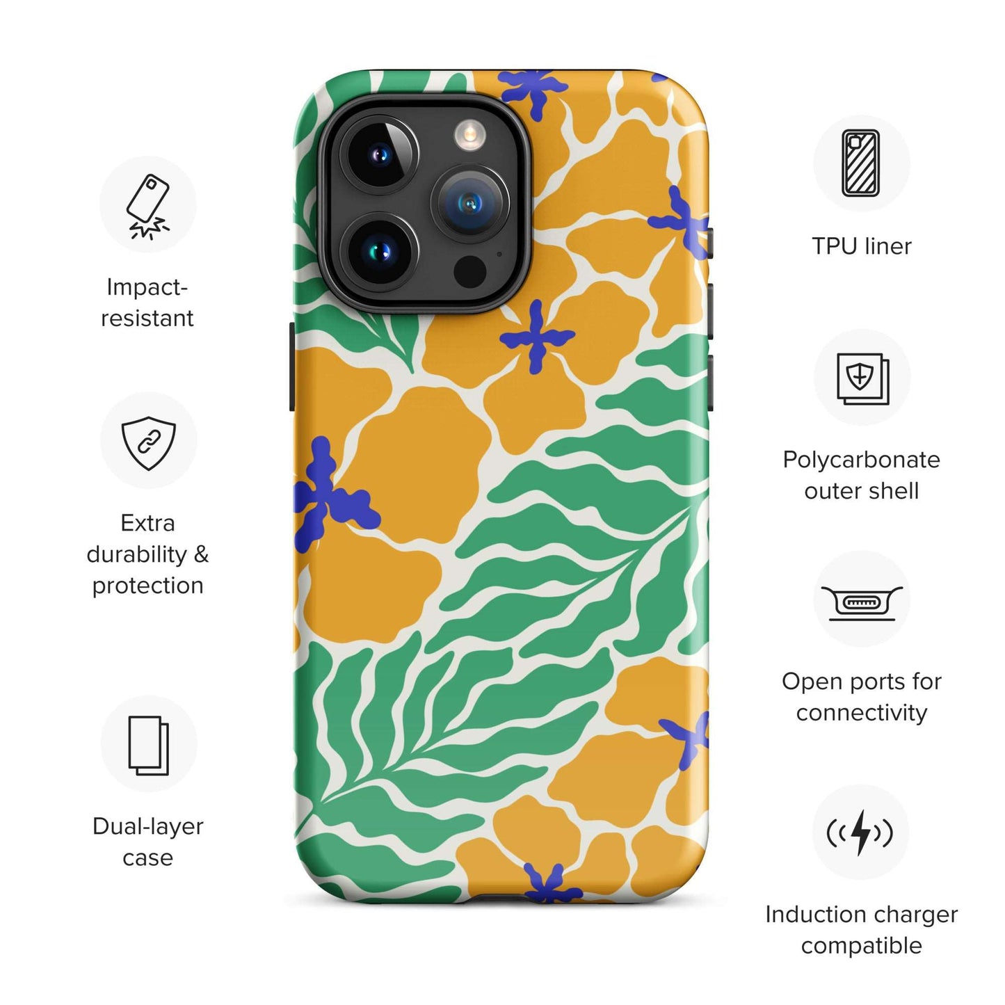 Tropical Pop - Matisse Floral iPhone Case Phone Cases GalactiGuard   