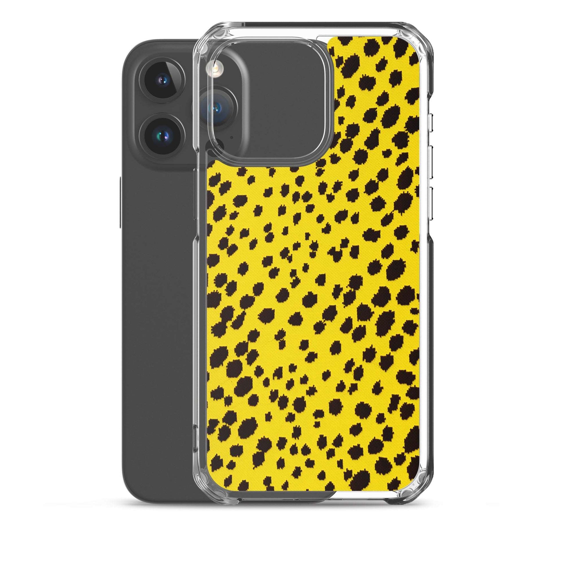 Mellow Meow Leopard Dots iPhone Case - Yellow Phone Cases GalactiGuard   