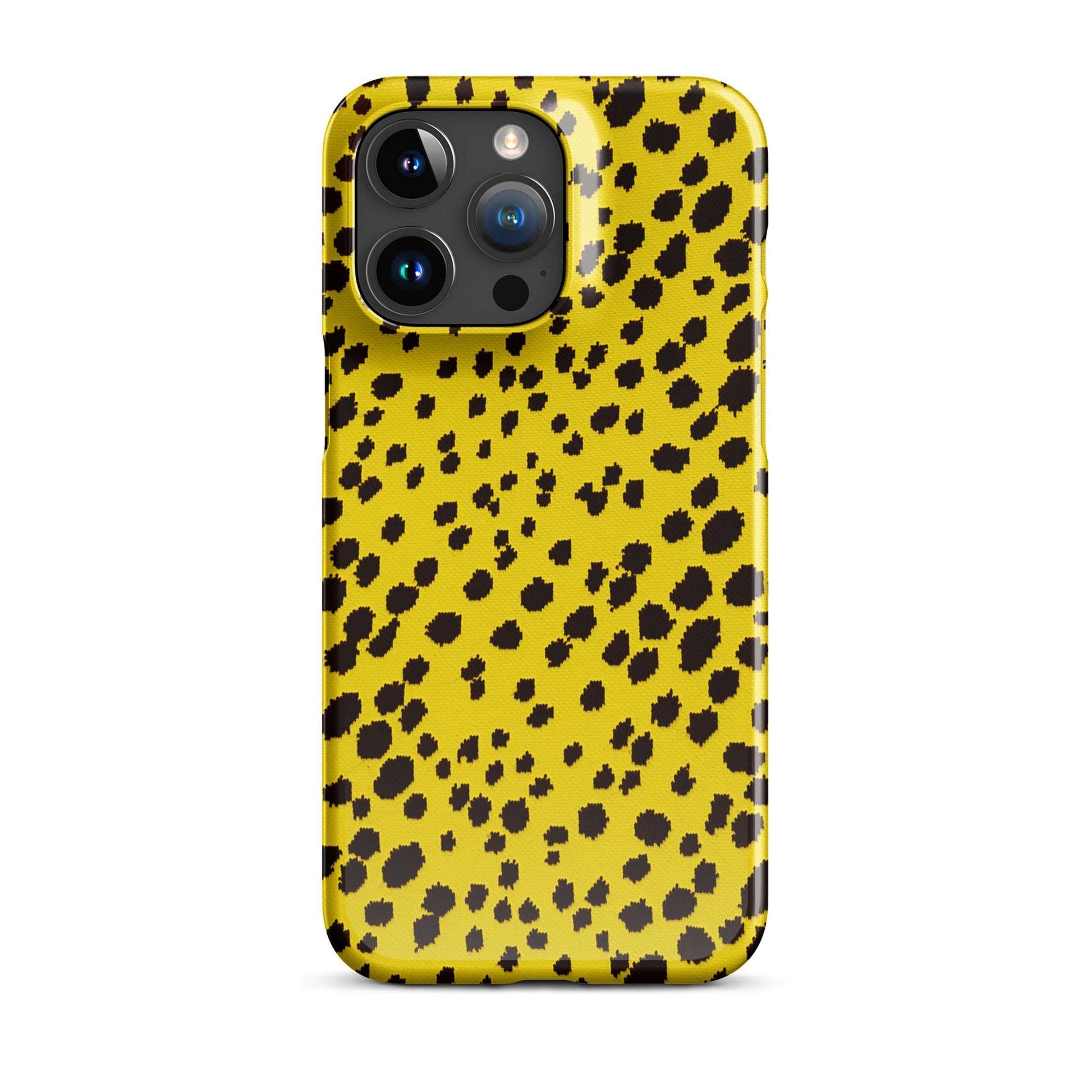 Mellow Meow Leopard Dots iPhone Case - Yellow Phone Cases GalactiGuard   