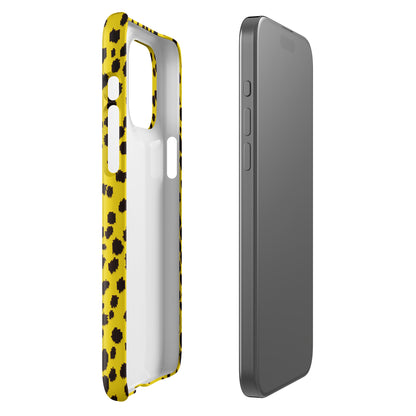 Mellow Meow Leopard Dots iPhone Case - Yellow Phone Cases GalactiGuard   