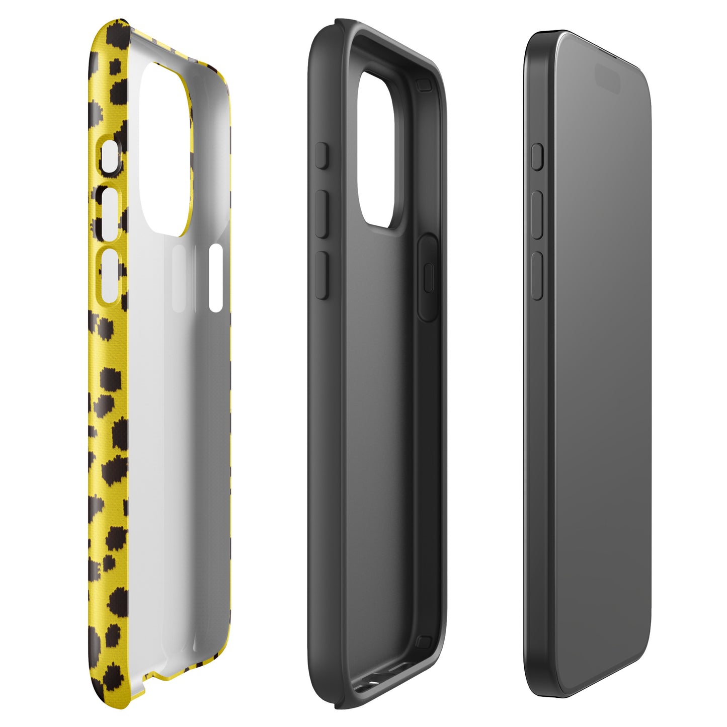 Mellow Meow Leopard Dots iPhone Case - Yellow Phone Cases GalactiGuard   