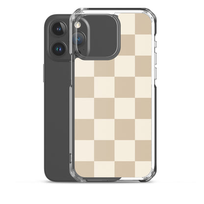 Timeless Elegance Checkered iPhone Case - Beige Phone Cases GalactiGuard   