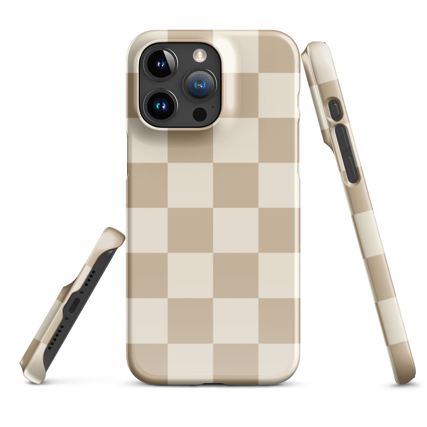 Timeless Elegance Checkered iPhone Case - Beige Phone Cases GalactiGuard   